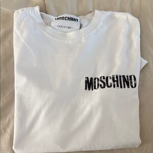 Moschino Classic White Tee with Bold Logo